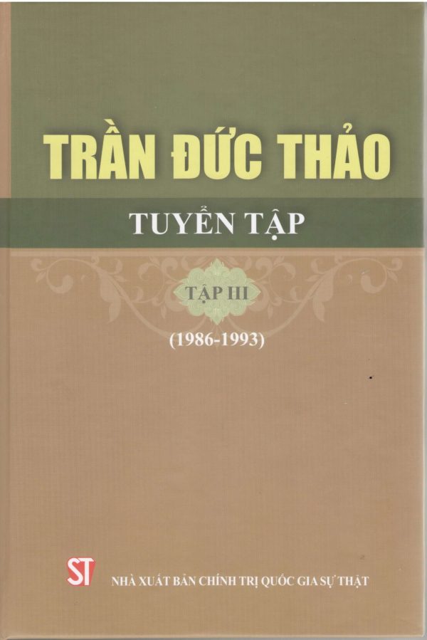 Trần Đức Thảo tuyển tập, tập III (1986-1993)