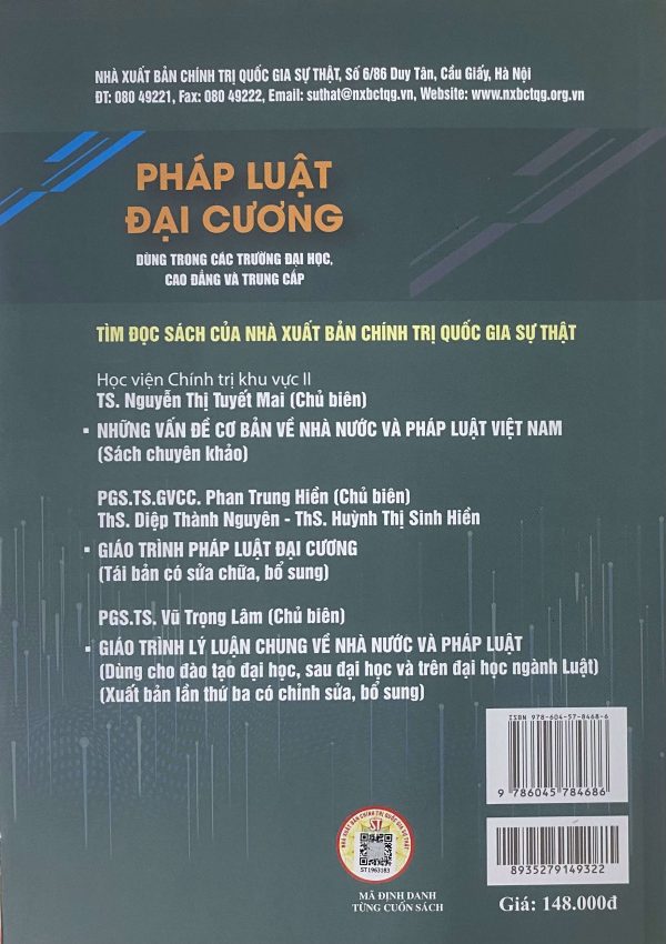 Pháp luật đại cương (Dùng trong các trường đại học, cao đẳng và trung cấp) (Xuất bản lần thứ 20, có sửa chữa, bổ sung)