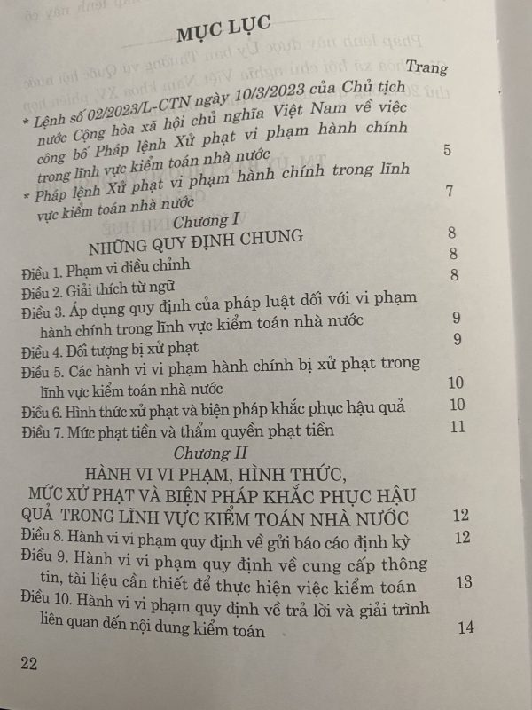Pháp lệnh Xử phạt vi phạm hành chính trong lĩnh vực kiểm toán nhà nước