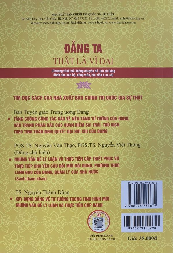 Đảng ta thật là vĩ đại (Chương trình bồi dưỡng chuyên đề lịch sử Đảng dành cho cán bộ, đảng viên, hội viên ở cơ sở)