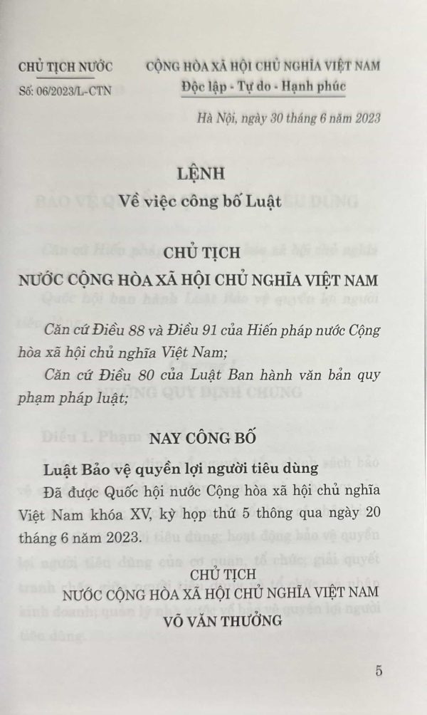 Luật bảo vệ quyền lợi người tiêu dùng