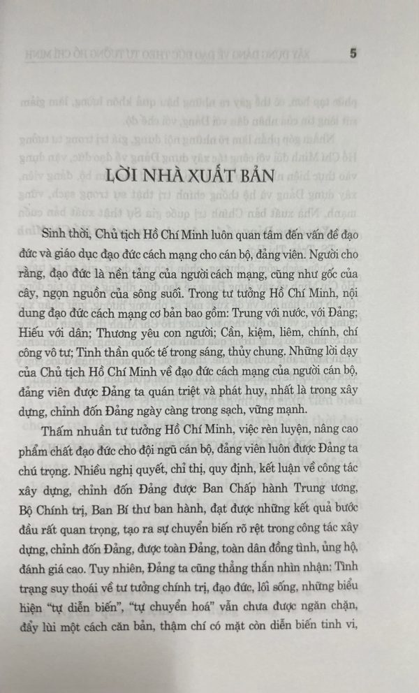 Xây dựng Đảng về đạo đức theo Tư tưởng Hồ Chí Minh