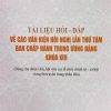 Tài liệu hỏi - đáp về các văn kiện hội nghị lần thứ tám Ban Chấp hành Trung ương Đảng khóa XIII (dùng cho đoàn viên, hội viên các tổ chức chính trị - xã hội và tuyên truyền trong nhân dân)