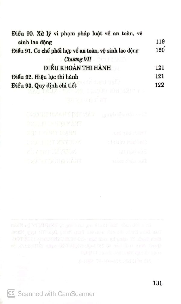 Luật an toàn, vệ sinh lao động (hiện hành)