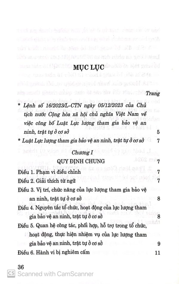 Luật lực lượng tham gia bảo vệ an ninh, trật tự ở cơ sở