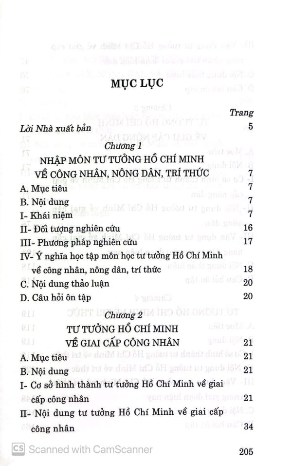 Giáo trình tư tưởng Hồ Chí Minh về công nhân, nông dân, trí thức