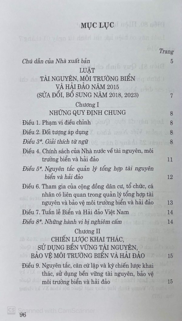 Luật tài nguyên môi trường biển và hải đảo năm 2015 (sửa đổi, bổ sung năm 2018, 2023)