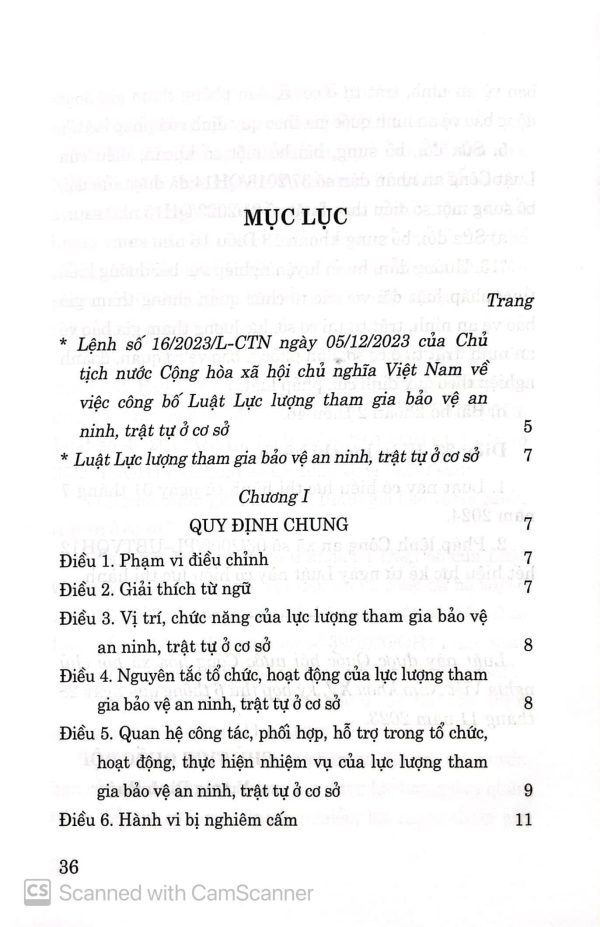 Luật lực lượng tham gia bảo vệ an ninh, trật tự ở cơ sở
