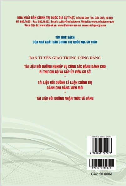 Tài liệu tham khảo bồi dưỡng, cập nhật kiến thức cho cán bộ, đảng viên ở cơ sở (xuất bản lần thứ tư, có sửa chữa, bổ sung)