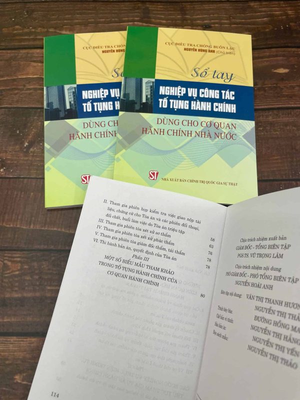 Sổ tay nghiệp vụ công tác tố tụng hành chính dùng cho cơ quan hành chính nhà nước