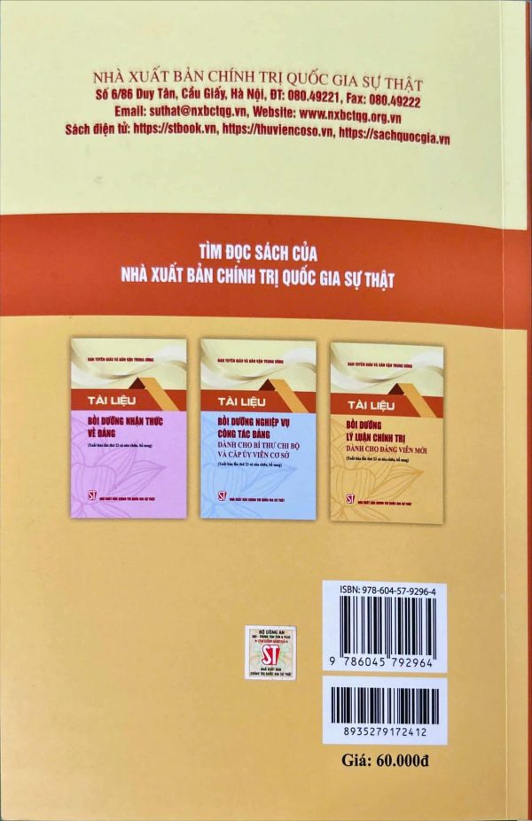 Tài liệu bồi dưỡng lý luận chính trị dành cho đảng viên mới (xuất bản lần thứ 23, có sửa chữa, bổ sung)