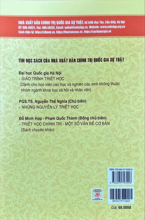 Giáo trình triết học (Dùng cho khối không chuyên ngành triết học trình độ đào tạo thạc sĩ, tiến sĩ các ngành khoa học tự nhiên, công nghệ)