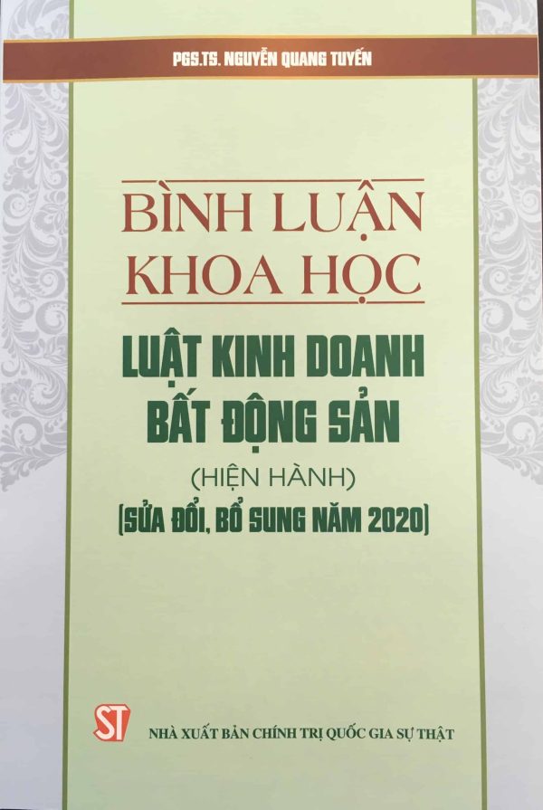 Bình luận khoa học luật Kinh doanh bất động sản (hiện hành) (sửa đổi, bổ sung năm 2020)
