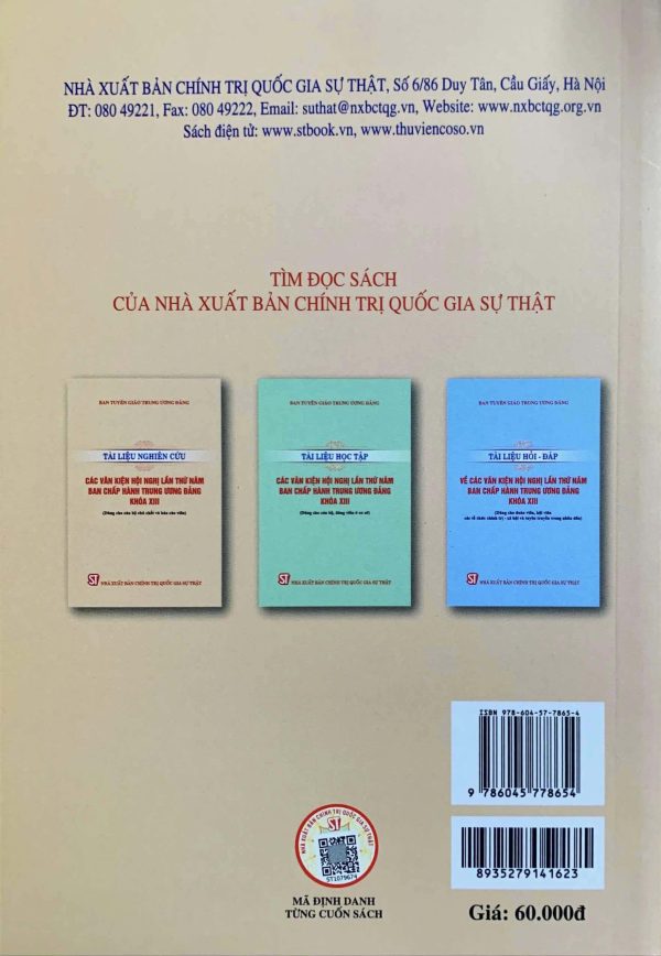 Tài liệu nghiên cứu các văn kiện Hội nghị lần thứ năm Ban Chấp hànhTrung ương Đảng khóa XIII (Dùng cho cán bộ chủ chốt và báo cáo viên)