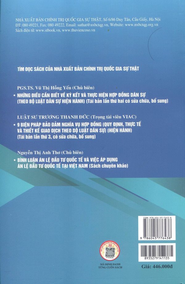 Pháp luật về hợp đồng trong thương mại và đầu tư – Những vấn đề pháp lý cơ bản (Sách chuyên khảo) (Xuất bản lần thứ tư có sửa chữa, bổ sung)
