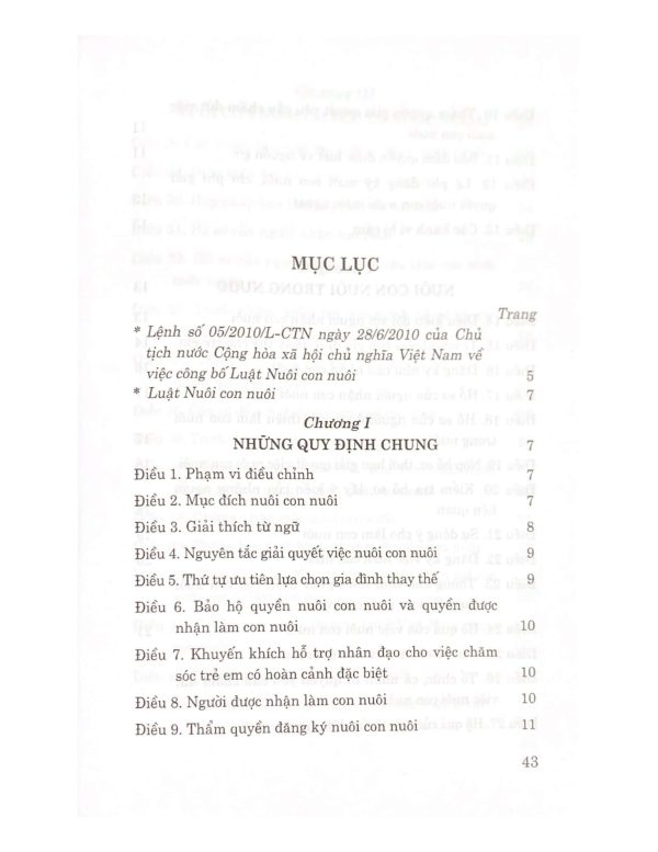 Luật nuôi con nuôi (hiện hành)