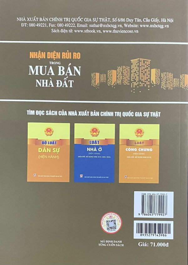 Nhận diện rủi ro trong mua bán nhà đất (Tái bản lần thứ nhất, có sửa chữa, bổ sung)