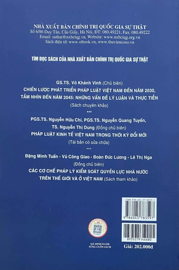 Vận dụng các nguyên tắc của quản trị nhà nước tốt vào đổi mới quản lý nhà nước ở Việt Nam hiện nay (Sách chuyên khảo)