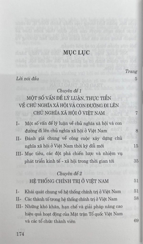 Tài liệu chuyên đề bồi dưỡng lý luận chính trị và nghiệp vụ dành cho cán bộ hội Cựu Chiến binh ở cơ sở