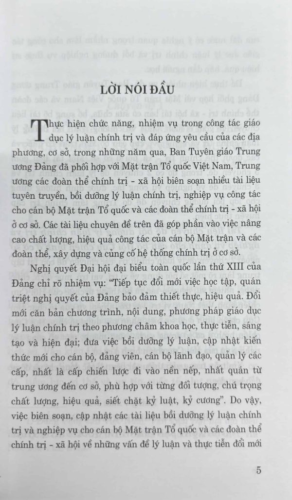 Tài liệu chuyên đề bồi dưỡng lý luận chính trị và nghiệp vụ dành cho cán bộ hội Cựu Chiến binh ở cơ sở